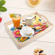 Load image into Gallery viewer, Wooden Animals Flowers 5D DIY Diamond Painting Serving Tray with Handle for Desk
