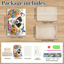 Load image into Gallery viewer, Wooden Animals Flowers 5D DIY Diamond Painting Serving Tray with Handle for Desk

