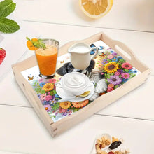 Load image into Gallery viewer, Wooden Animals Flowers 5D DIY Diamond Painting Serving Tray with Handle for Desk
