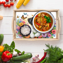 Load image into Gallery viewer, Wooden Animals Flowers 5D DIY Diamond Painting Serving Tray with Handle for Desk
