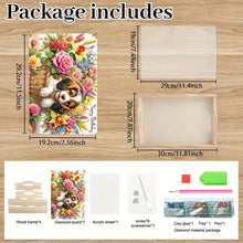 Load image into Gallery viewer, Wooden Animals Flowers 5D DIY Diamond Painting Serving Tray with Handle for Desk
