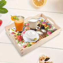 Load image into Gallery viewer, Wooden Animals Flowers 5D DIY Diamond Painting Serving Tray with Handle for Desk
