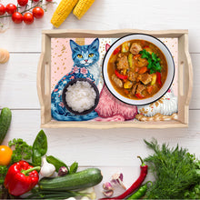 Load image into Gallery viewer, Wooden Animals Flowers 5D DIY Diamond Painting Serving Tray with Handle for Desk
