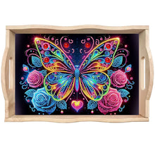 Load image into Gallery viewer, Wooden Animals Flowers 5D DIY Diamond Painting Serving Tray with Handle for Desk
