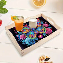 Load image into Gallery viewer, Wooden Animals Flowers 5D DIY Diamond Painting Serving Tray with Handle for Desk
