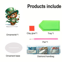 Load image into Gallery viewer, Acrylic Special Shape Bear Diamond Painting Desktop Decors for Home Office Decor
