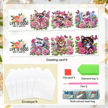 Load image into Gallery viewer, 6pcs Diamond Painting Greeting Cards DIY Diamond Art Cards Handmade Arts Crafts
