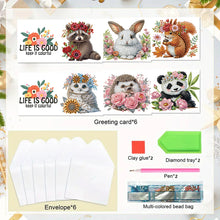 Load image into Gallery viewer, 6pcs Diamond Painting Greeting Cards DIY Diamond Art Cards Handmade Arts Crafts
