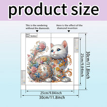 Load image into Gallery viewer, Diamond Painting - Partial Special Shaped - White Cat (30*30CM)
