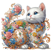 Load image into Gallery viewer, Diamond Painting - Partial Special Shaped - White Cat (30*30CM)
