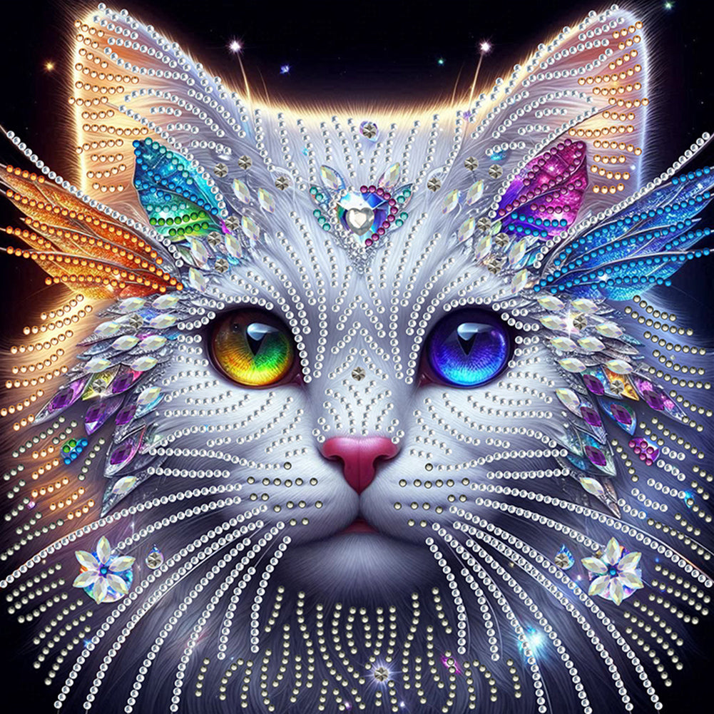 Diamond Painting - Partial Special Shaped - Cat Head (30*30CM)