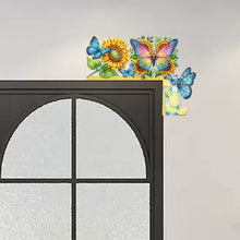 Load image into Gallery viewer, Butterfly Girl Flowers Diamond Art Door Right Angle Sign for Indoor Outdoor Wall
