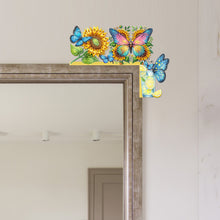 Load image into Gallery viewer, Butterfly Girl Flowers Diamond Art Door Right Angle Sign for Indoor Outdoor Wall
