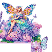 Load image into Gallery viewer, Butterfly Girl Flowers Diamond Art Door Right Angle Sign for Indoor Outdoor Wall
