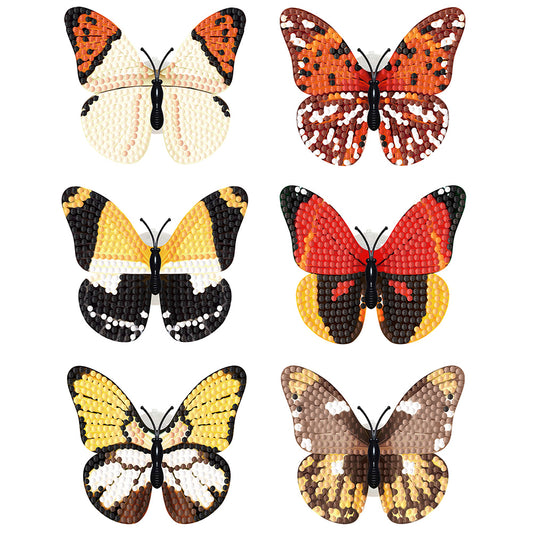 6Pcs Butterfly DIY Diamond Painting Decorative Stickers Set with Light DIY Gifts