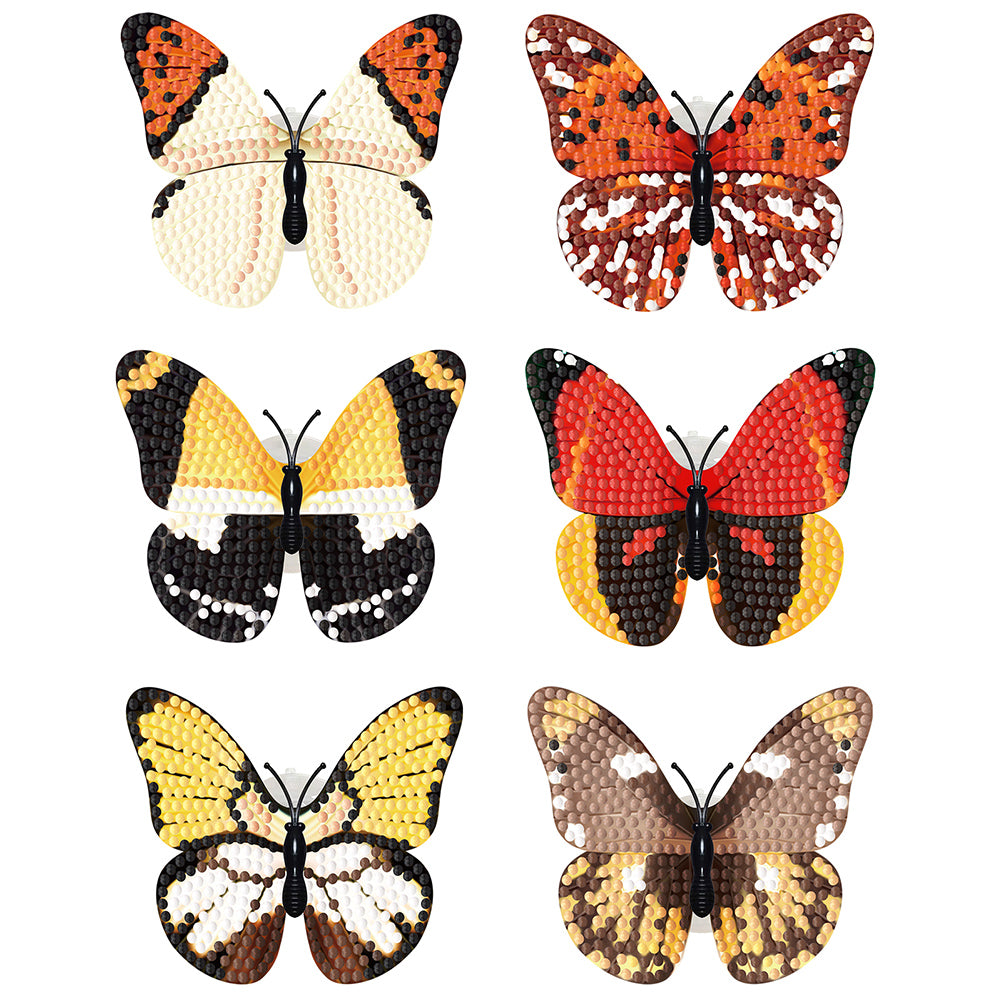 6Pcs Butterfly DIY Diamond Painting Decorative Stickers Set with Light DIY Gifts