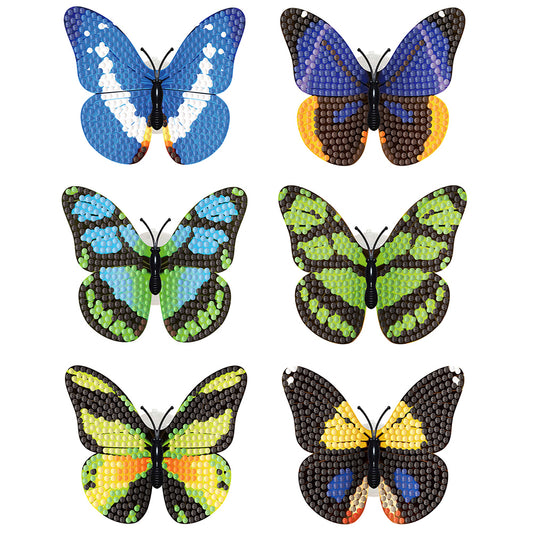 6Pcs Butterfly DIY Diamond Painting Decorative Stickers Set with Light DIY Gifts
