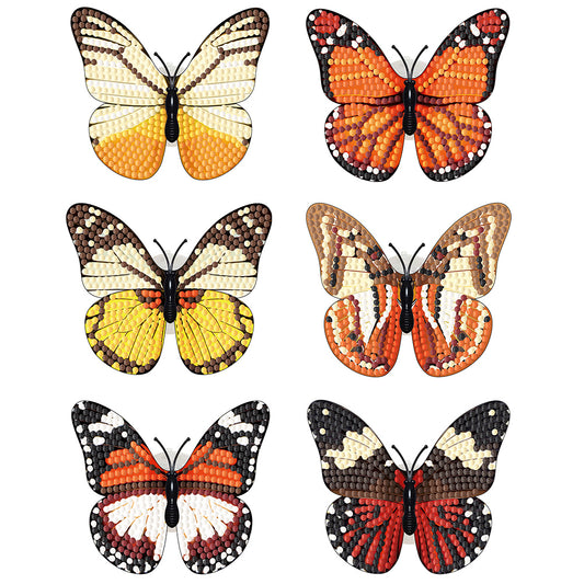 6Pcs Butterfly DIY Diamond Painting Decorative Stickers Set with Light DIY Gifts