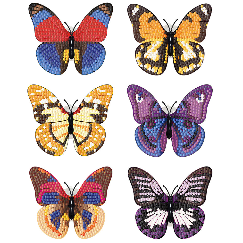 6Pcs Butterfly DIY Diamond Painting Decorative Stickers Set with Light DIY Gifts