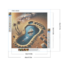 Load image into Gallery viewer, Diamond Painting - Full Round - Desert Footprints Starry Sky Sailboat (40*40CM)
