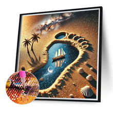 Load image into Gallery viewer, Diamond Painting - Full Round - Desert Footprints Starry Sky Sailboat (40*40CM)
