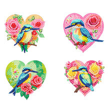 Load image into Gallery viewer, 4Pcs Acrylic Love Flower Hummingbird Diamond Art Painting Suncatchers Home Decor
