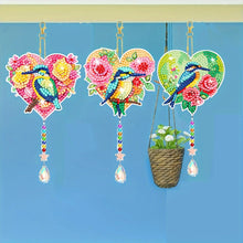 Load image into Gallery viewer, 4Pcs Acrylic Love Flower Hummingbird Diamond Art Painting Suncatchers Home Decor
