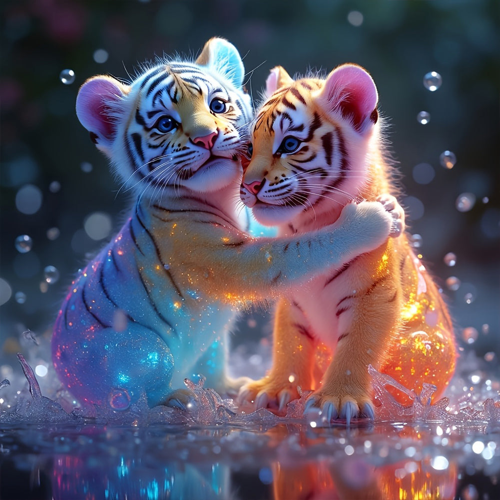 Diamond Painting - Full Round - Double Tiger (40*40CM)