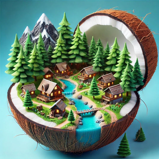 Diamond Painting - Full Round - Coconut Town (40*40CM)