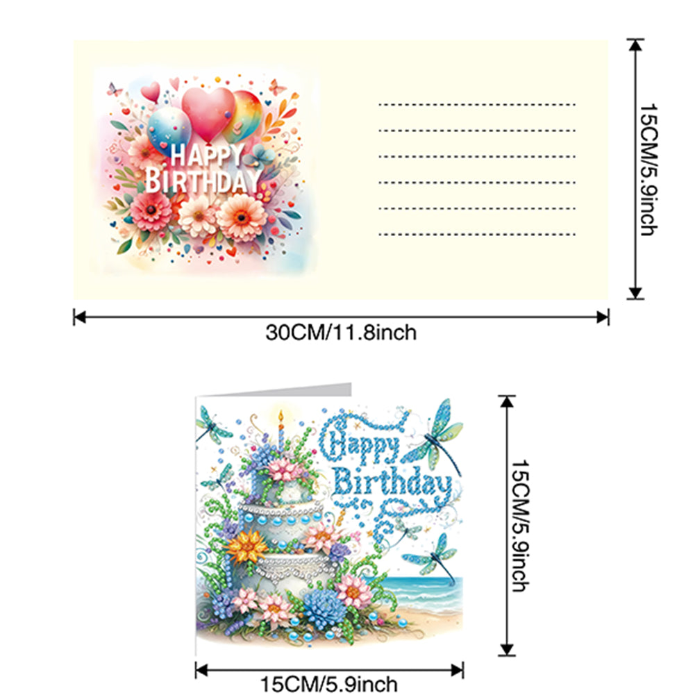 6pcs Diamond Painting Greeting Cards DIY Diamond Art Cards Handmade Arts Crafts