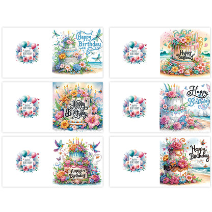 6pcs Diamond Painting Greeting Cards DIY Diamond Art Cards Handmade Arts Crafts