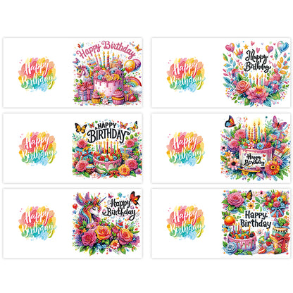 6pcs Diamond Painting Greeting Cards DIY Diamond Art Cards Handmade Arts Crafts