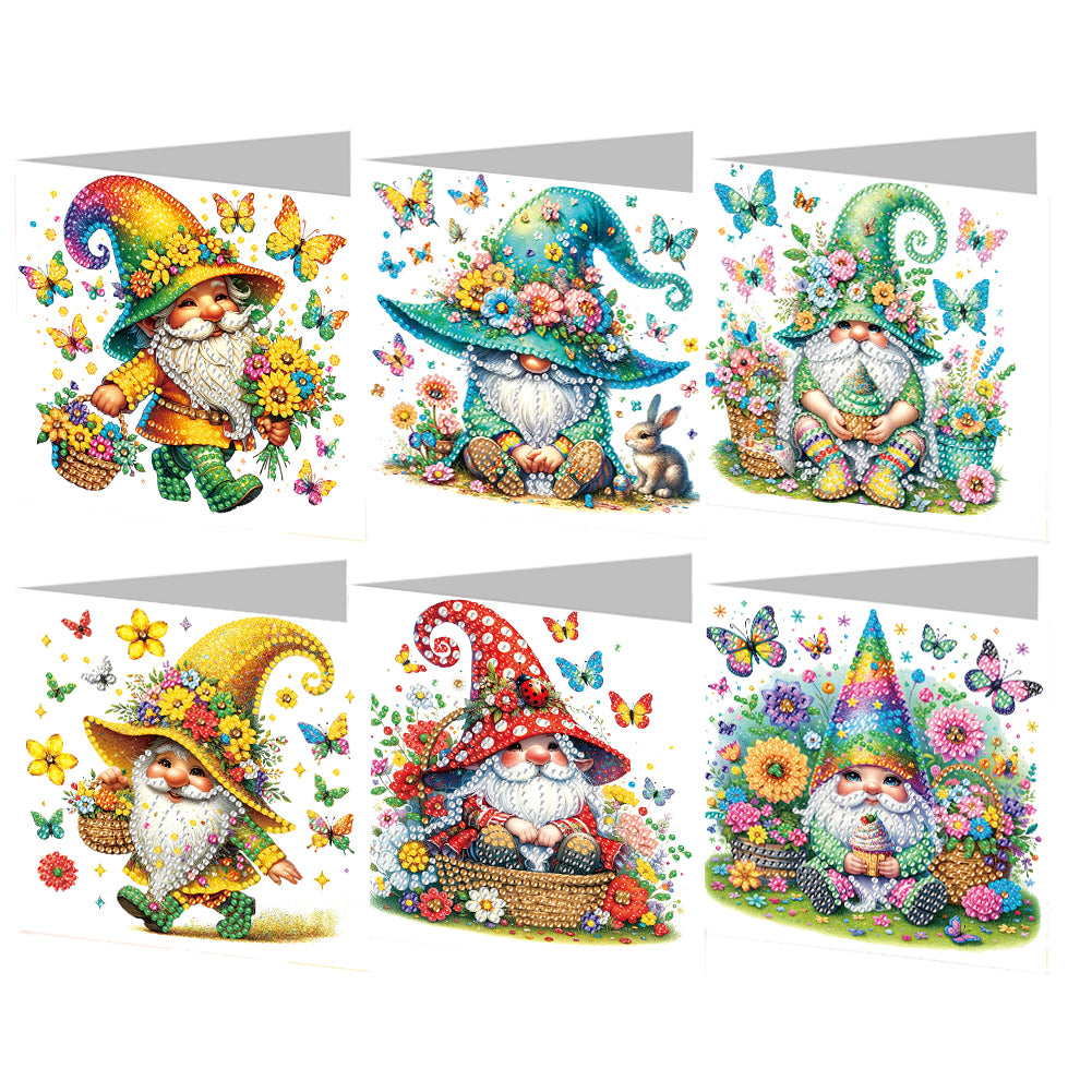 6pcs Diamond Painting Greeting Cards DIY Diamond Art Cards Handmade Arts Crafts