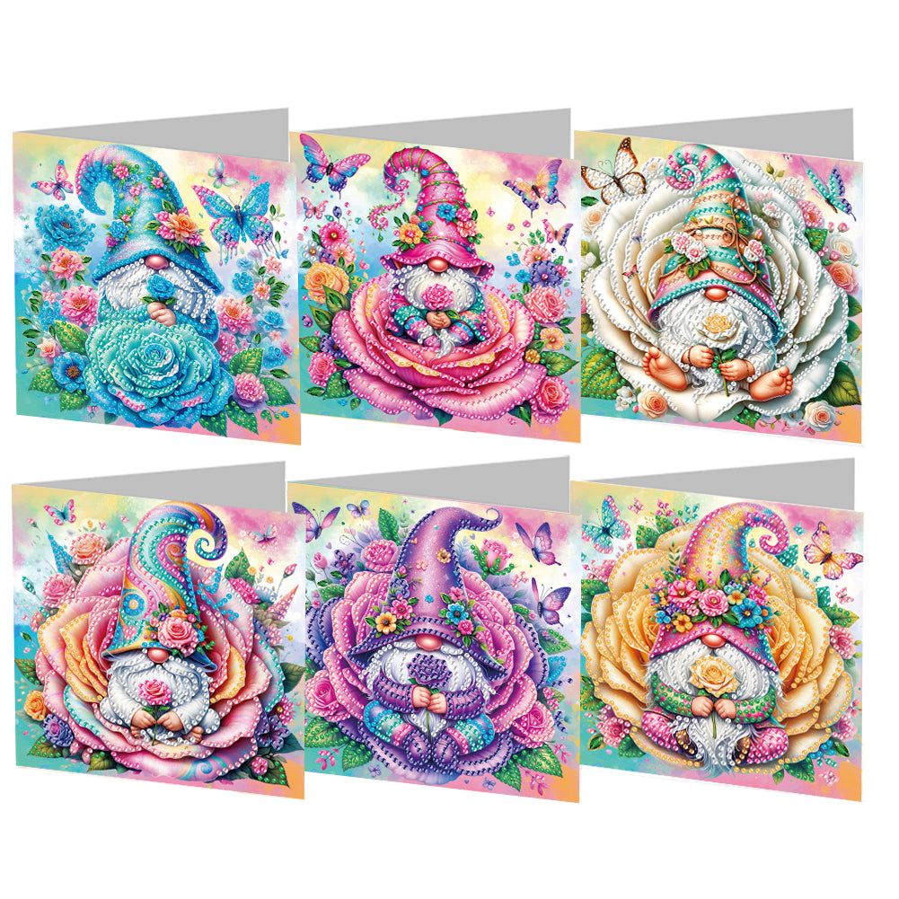 6pcs Diamond Painting Greeting Cards DIY Diamond Art Cards Handmade Arts Crafts