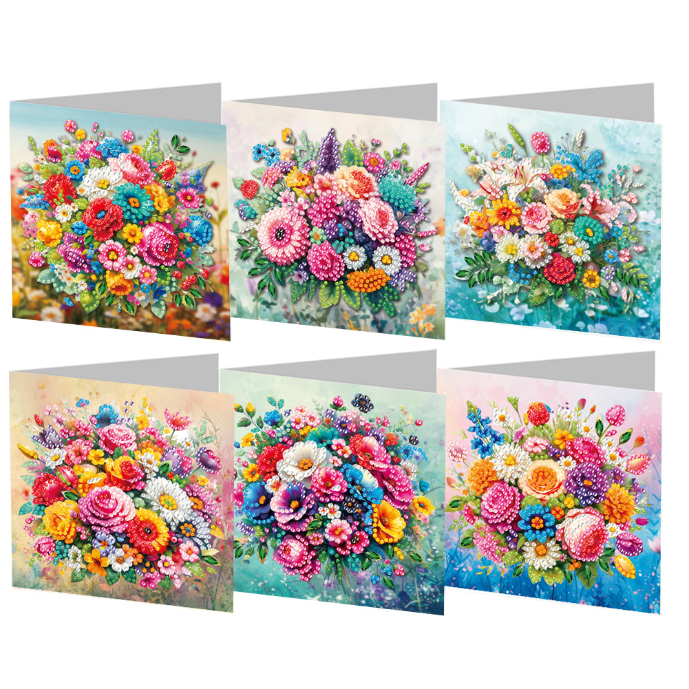 6pcs Diamond Painting Greeting Cards DIY Diamond Art Cards Handmade Arts Crafts