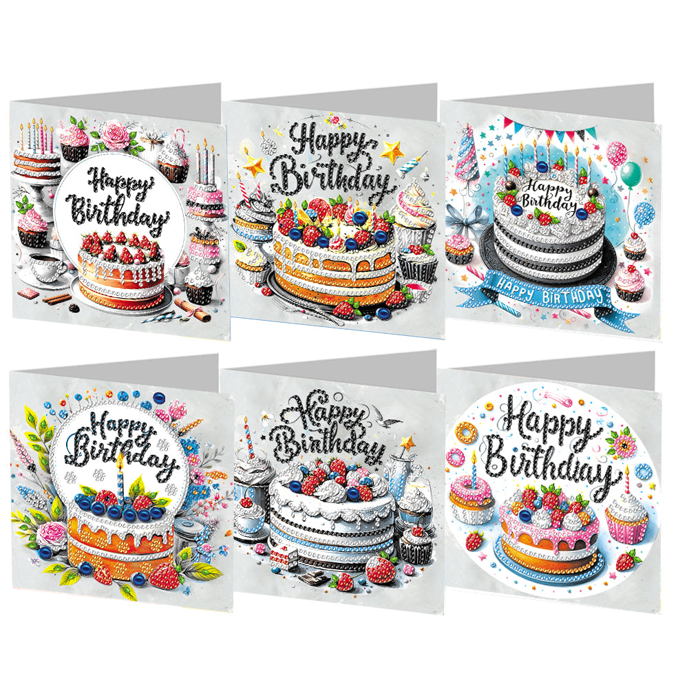 6pcs Diamond Painting Greeting Cards DIY Diamond Art Cards Handmade Arts Crafts