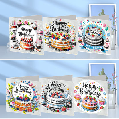 6pcs Diamond Painting Greeting Cards DIY Diamond Art Cards Handmade Arts Crafts
