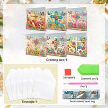 Load image into Gallery viewer, 6pcs Diamond Painting Greeting Cards DIY Diamond Art Cards Handmade Arts Crafts

