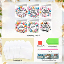 Load image into Gallery viewer, 6pcs Diamond Painting Greeting Cards DIY Diamond Art Cards Handmade Arts Crafts
