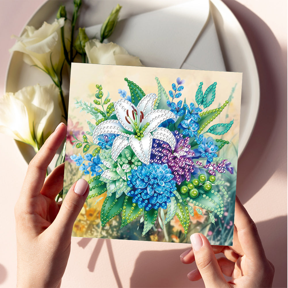 6pcs Diamond Painting Greeting Cards DIY Diamond Art Cards Handmade Arts Crafts