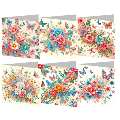 6pcs Diamond Painting Greeting Cards DIY Diamond Art Cards Handmade Arts Crafts