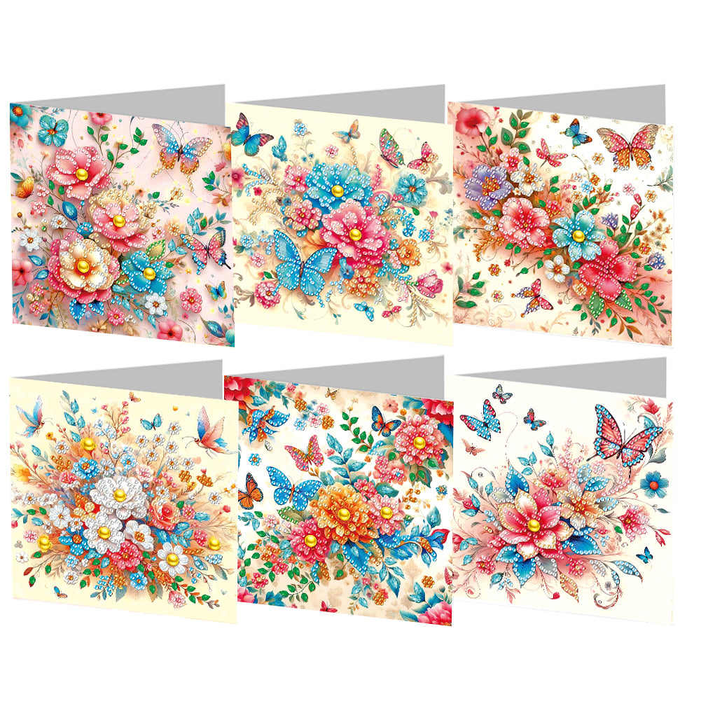 6pcs Diamond Painting Greeting Cards DIY Diamond Art Cards Handmade Arts Crafts