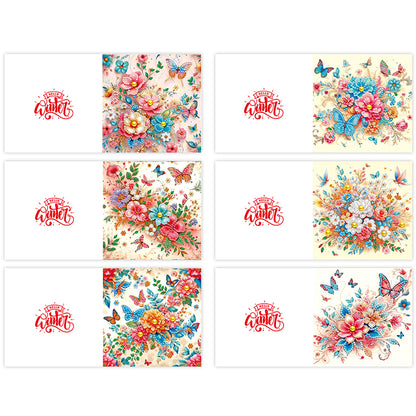 6pcs Diamond Painting Greeting Cards DIY Diamond Art Cards Handmade Arts Crafts