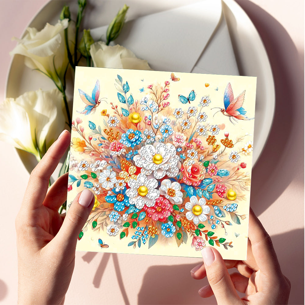 6pcs Diamond Painting Greeting Cards DIY Diamond Art Cards Handmade Arts Crafts