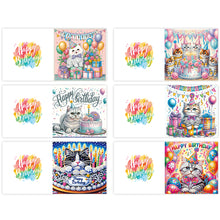 Load image into Gallery viewer, 6pcs Diamond Painting Greeting Cards DIY Diamond Art Cards Handmade Arts Crafts
