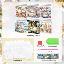 Load image into Gallery viewer, 6pcs Diamond Painting Greeting Cards DIY Diamond Art Cards Handmade Arts Crafts
