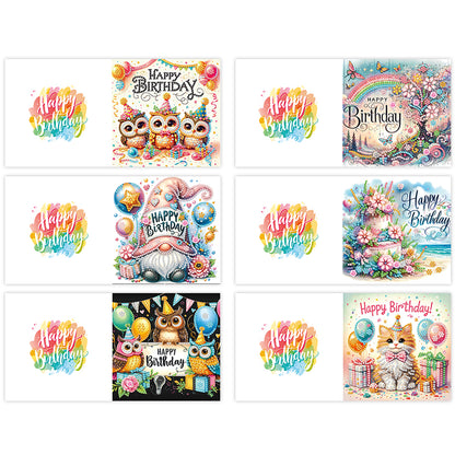 6pcs Diamond Painting Greeting Cards DIY Diamond Art Cards Handmade Arts Crafts