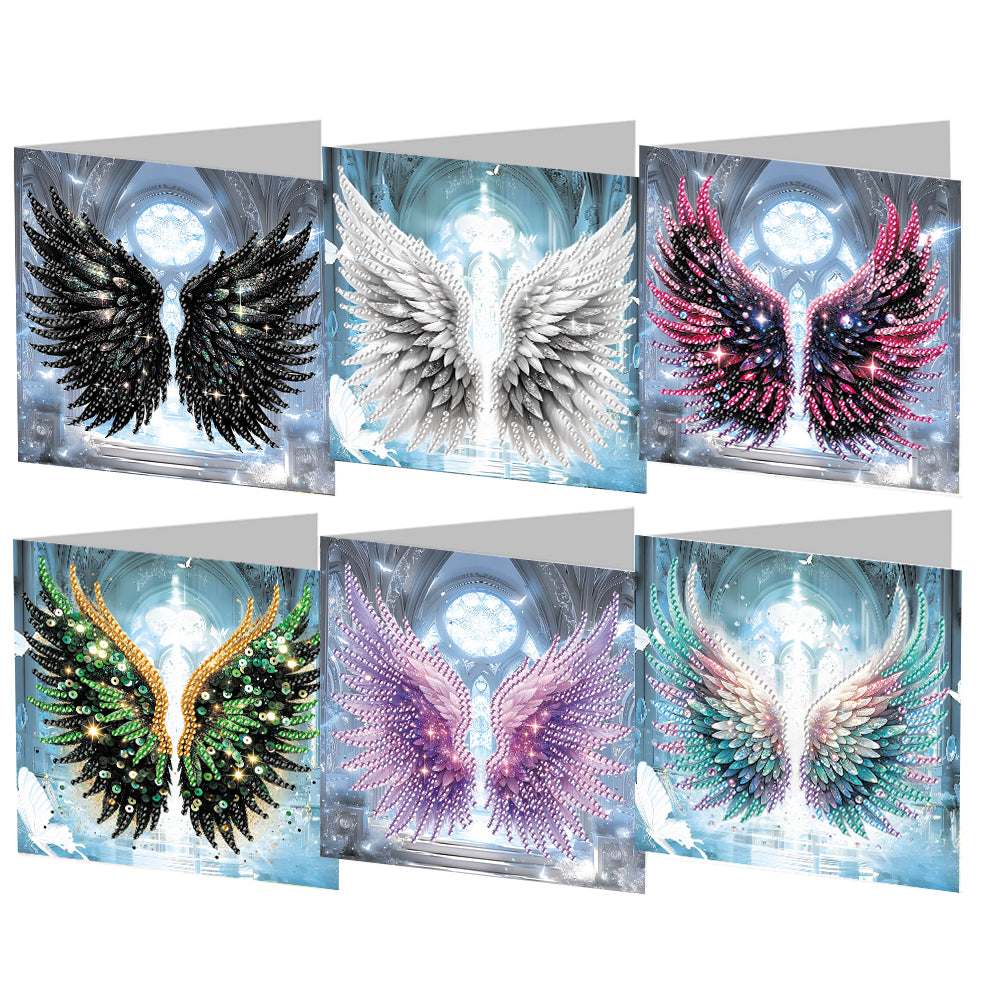 6Pcs DIY Diamond Painting Greeting Card with Envelope 5D DIY Drill Painting Card