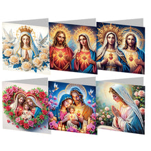 Load image into Gallery viewer, 6Pcs DIY Diamond Painting Greeting Card with Envelope 5D DIY Drill Painting Card
