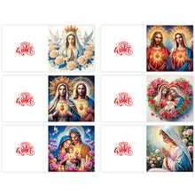 Load image into Gallery viewer, 6Pcs DIY Diamond Painting Greeting Card with Envelope 5D DIY Drill Painting Card
